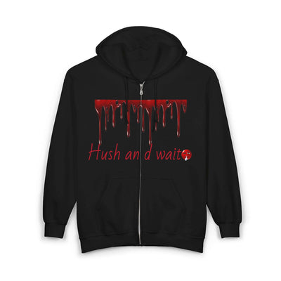 Grunge Horror Hoodie with Dripping Text –  Zip-Up Sweatshirt for Halloween & Streetwear - Picknmore