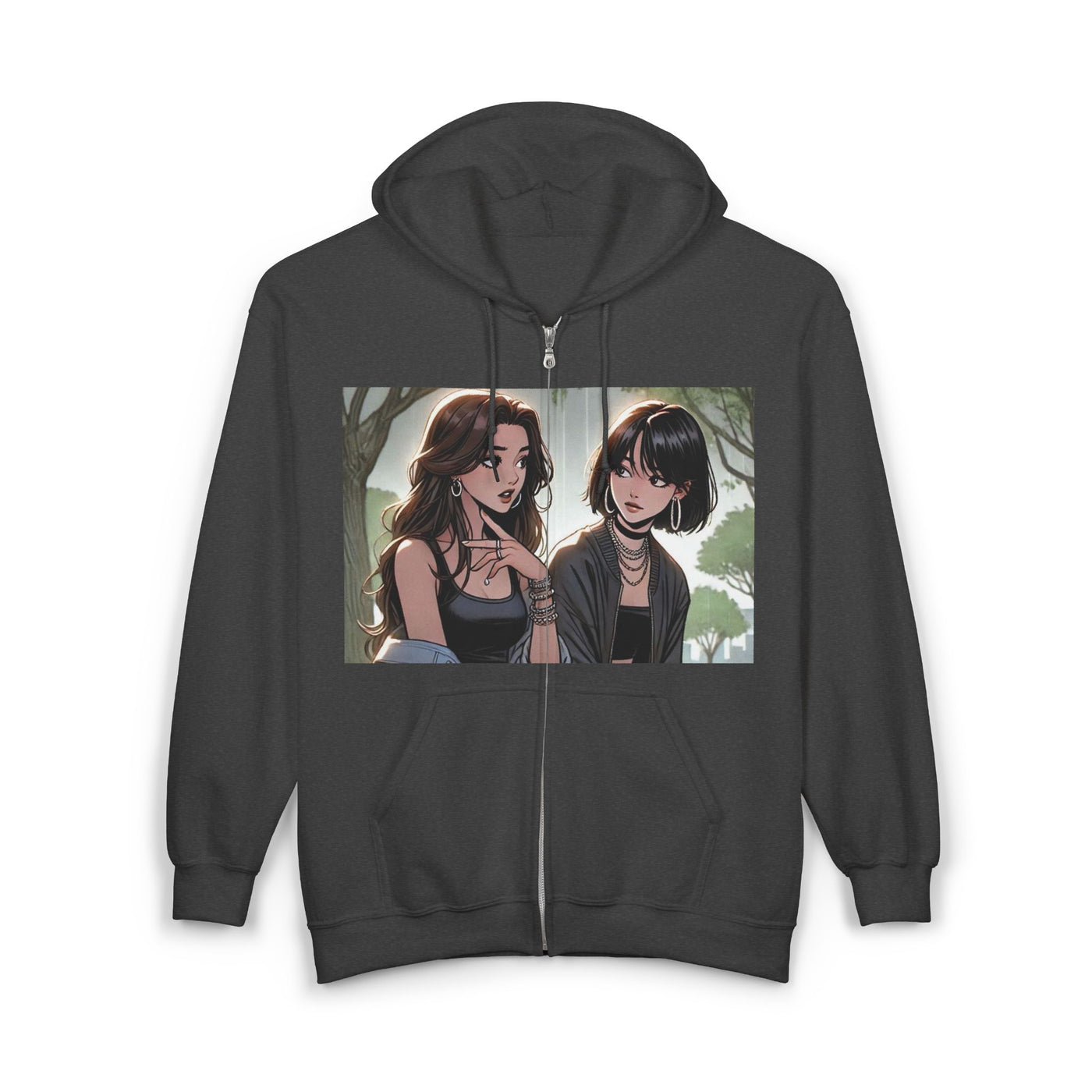 Trendy Graphic Zip-Up Hoodie - Women's Cozy Casual Fashion - Picknmore
