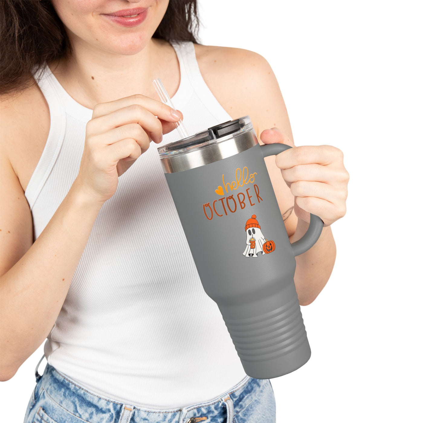 Halloween-Themed Insulated Travel Mug | 40oz | Perfect for October Parties, Fall Events, Cozy Drinks, Gifts for Coffee Lovers - Picknmore