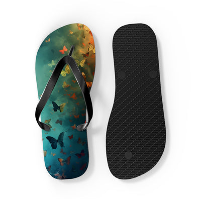 Butterfly Print Flip Flops, Summer Fashion, Beach Wear, Vacation Footwear, Unique Gift, Outdoor Comfort Sandals - Picknmore