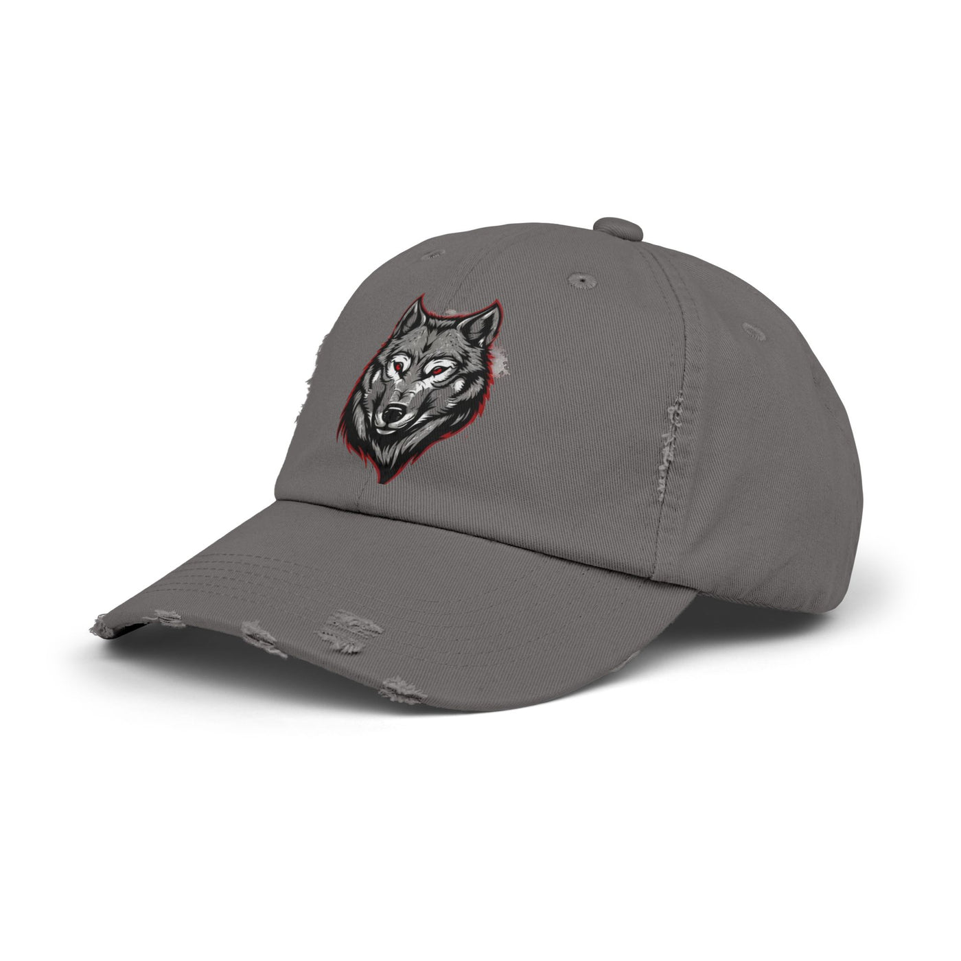 Wolf Graphic Distressed Cap - Outdoor Adventure Hat for Him - Picknmore