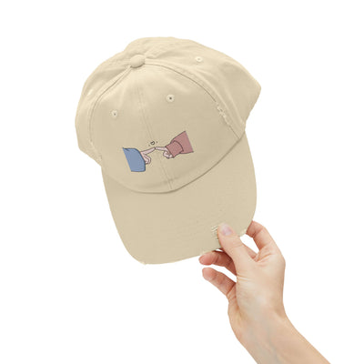 Playful Finger Pointing Hat - Fun Distressed Cap for Girls - Picknmore