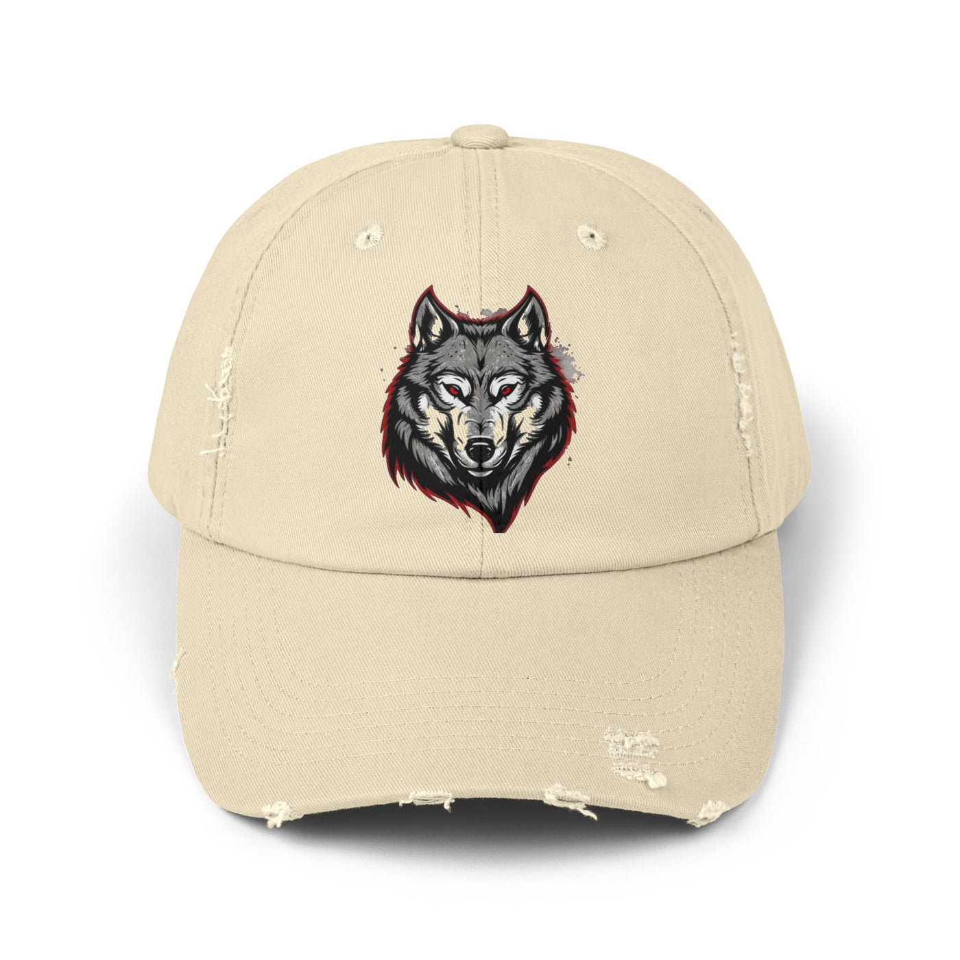 Wolf Graphic Distressed Cap - Outdoor Adventure Hat for Him - Picknmore