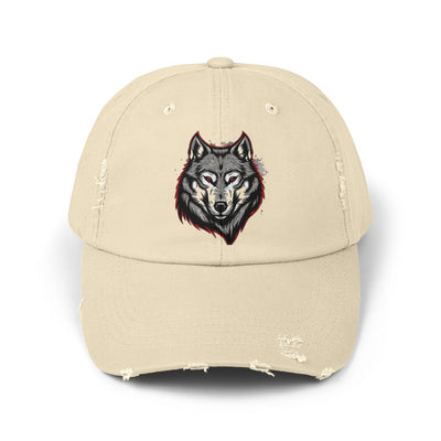 Wolf Graphic Distressed Cap - Outdoor Adventure Hat for Him - Picknmore