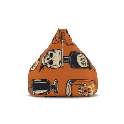 Halloween Pumpkin Skull Bean Bag Chair Cover – Spooky & Fun Home Decor - Picknmore