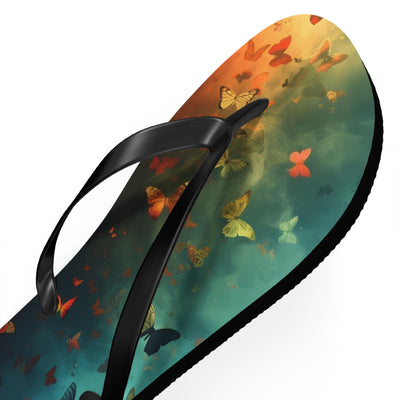 Butterfly Print Flip Flops, Summer Fashion, Beach Wear, Vacation Footwear, Unique Gift, Outdoor Comfort Sandals - Picknmore
