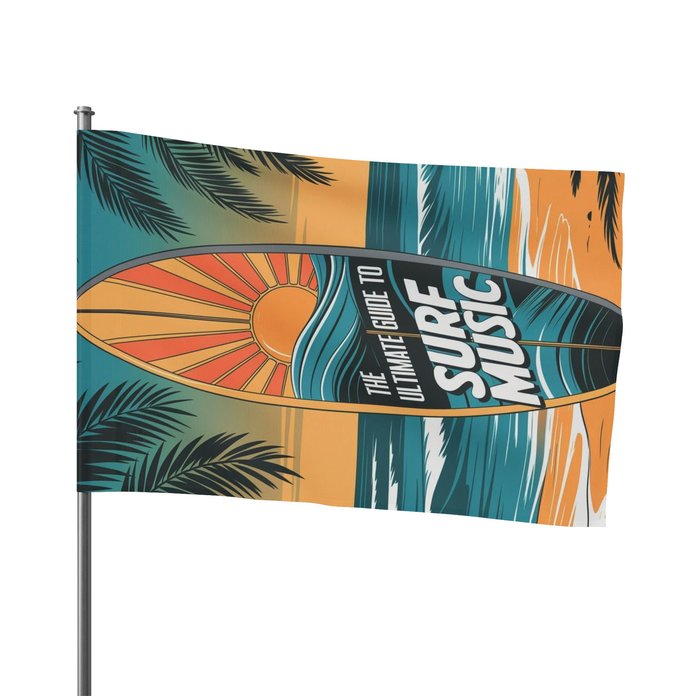 Surf Music Flag - Beach Decor Tropical Wall Art for Ocean Lovers - Picknmore