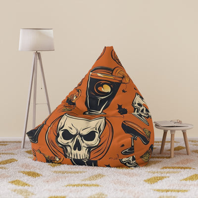Halloween Pumpkin Skull Bean Bag Chair Cover – Spooky & Fun Home Decor - Picknmore
