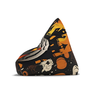 Spooky Halloween Bean Bag Chair Cover – Pumpkin & Skull Design - Picknmore