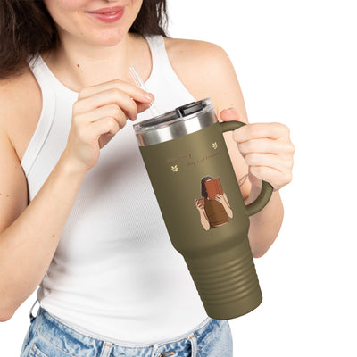 Insulated Travel Mug for Book Lovers, Enjoy Every Sip, Perfect Gift for Readers, 40oz Coffee Tumbler, Travel Cup for Busy Days - Picknmore