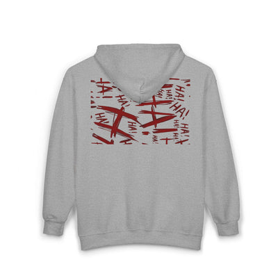 Grunge Horror Hoodie with Dripping Text –  Zip-Up Sweatshirt for Halloween & Streetwear - Picknmore