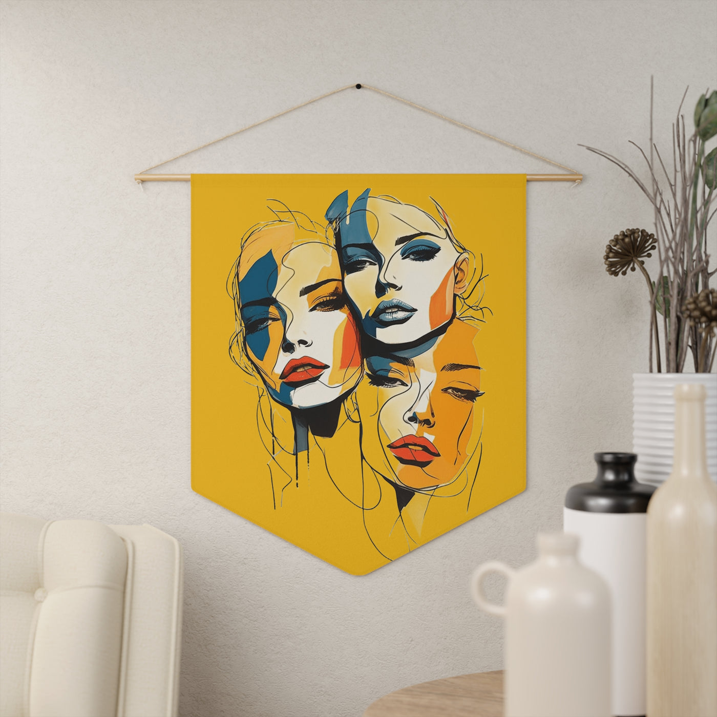 Artistic Wall Pennant - Colorful Boho Fashion Illustration Tapestry - Picknmore