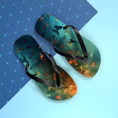 Butterfly Print Flip Flops, Summer Fashion, Beach Wear, Vacation Footwear, Unique Gift, Outdoor Comfort Sandals - Picknmore