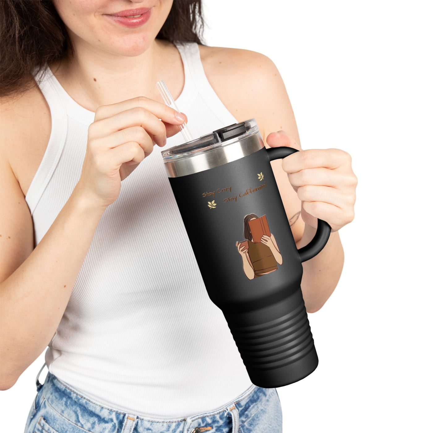 Insulated Travel Mug for Book Lovers, Enjoy Every Sip, Perfect Gift for Readers, 40oz Coffee Tumbler, Travel Cup for Busy Days - Picknmore