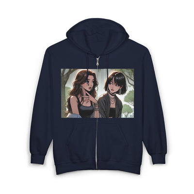 Trendy Graphic Zip-Up Hoodie - Women's Cozy Casual Fashion - Picknmore