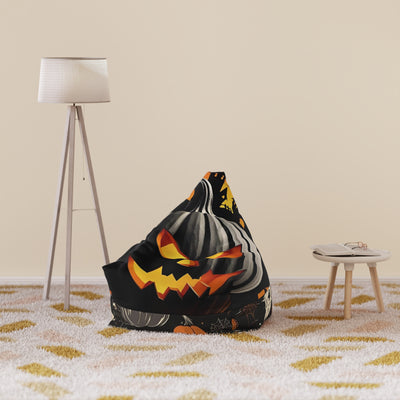 Spooky Halloween Bean Bag Chair Cover – Pumpkin & Skull Design - Picknmore