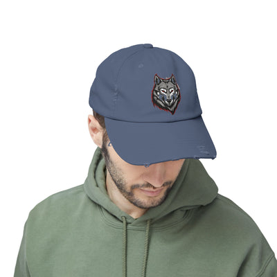 Wolf Graphic Distressed Cap - Outdoor Adventure Hat for Him - Picknmore