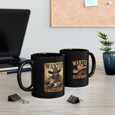 Cowboy Coffee Mug, Wanted Cowboy Design, Western Decor, Gift for Him, Rustic Homeware, Cowboy Lover Mug