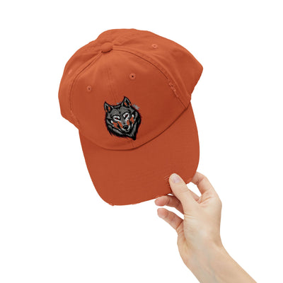 Wolf Graphic Distressed Cap - Outdoor Adventure Hat for Him - Picknmore