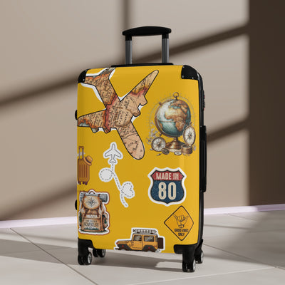 Travel Suitcase with Stickers - Adventure Luggage for Travelers - Picknmore