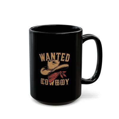 Cowboy Coffee Mug, Wanted Cowboy Design, Western Decor, Gift for Him, Rustic Homeware, Cowboy Lover Mug