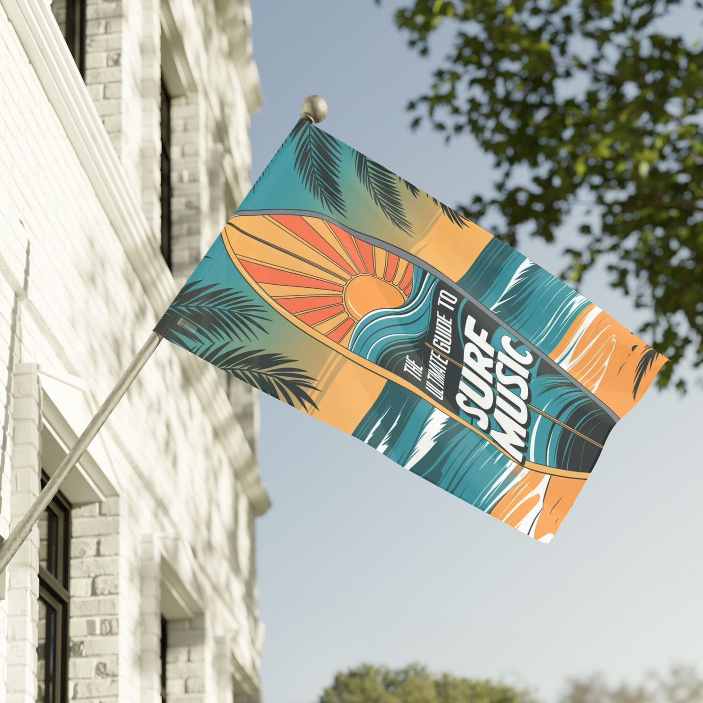 Surf Music Flag - Beach Decor Tropical Wall Art for Ocean Lovers - Picknmore