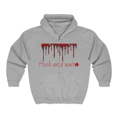 Grunge Horror Hoodie with Dripping Text –  Zip-Up Sweatshirt for Halloween & Streetwear - Picknmore