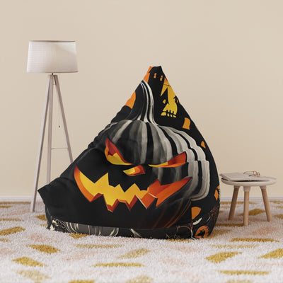 Spooky Halloween Bean Bag Chair Cover – Pumpkin & Skull Design - Picknmore