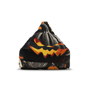 Spooky Halloween Bean Bag Chair Cover – Pumpkin & Skull Design - Picknmore