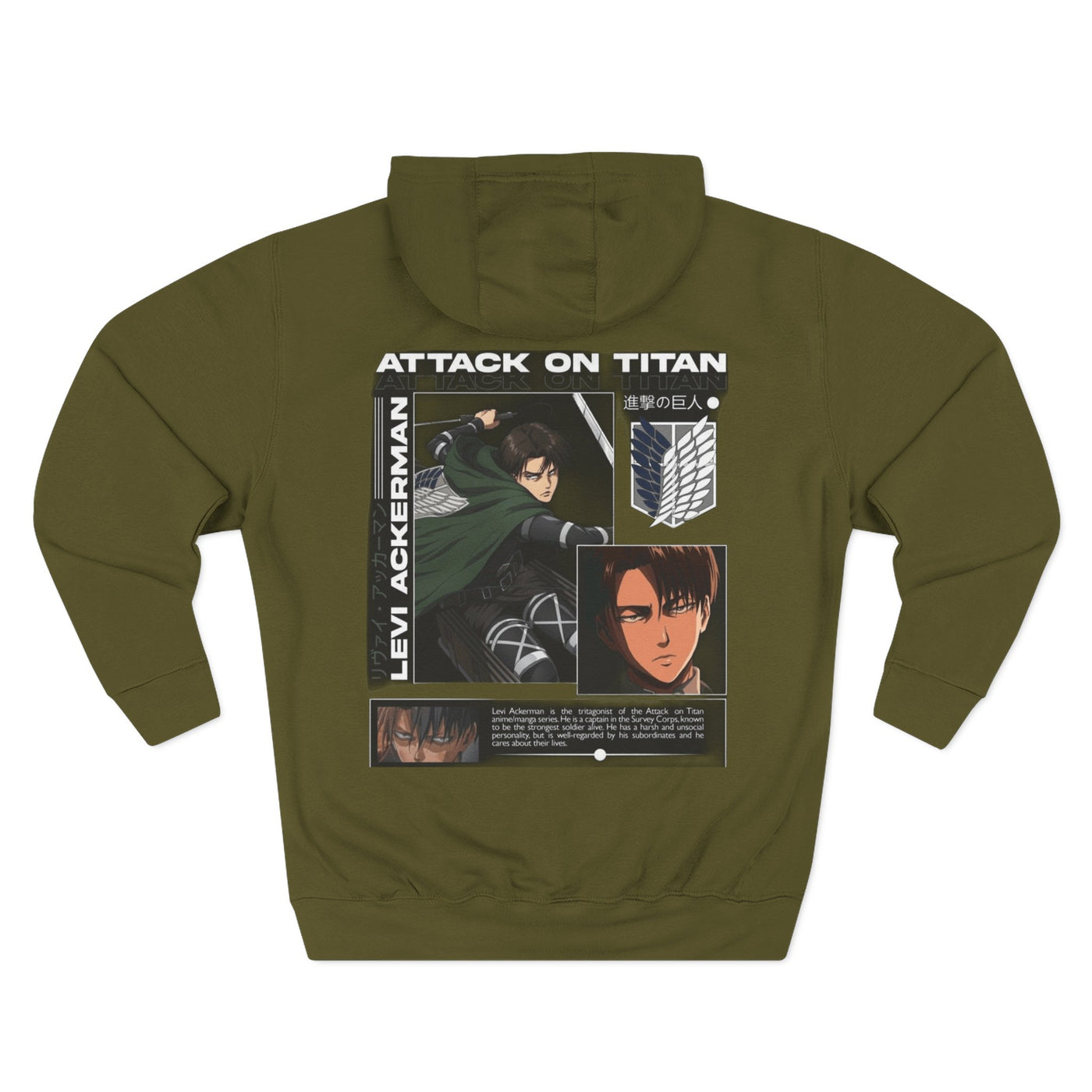 Levi Ackerman Hoodie - Attack on Titan Three-Panel Fleece - Picknmore