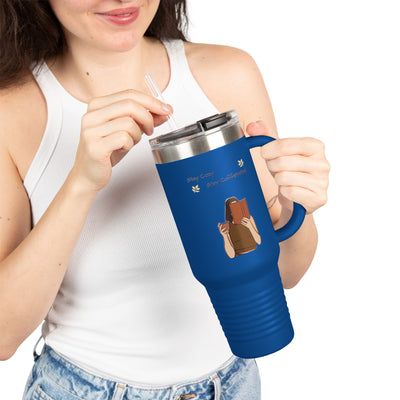 Insulated Travel Mug for Book Lovers, Enjoy Every Sip, Perfect Gift for Readers, 40oz Coffee Tumbler, Travel Cup for Busy Days - Picknmore