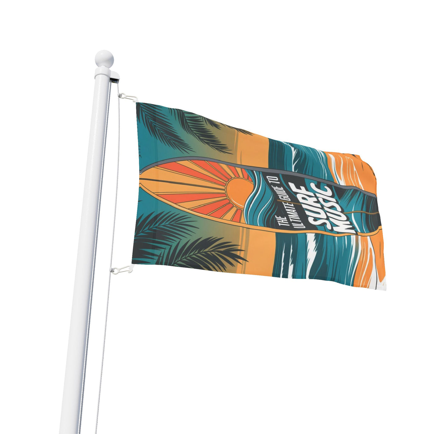 Surf Music Flag - Beach Decor Tropical Wall Art for Ocean Lovers - Picknmore