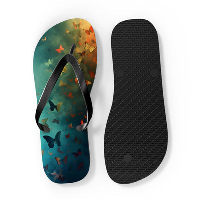 Butterfly Print Flip Flops, Summer Fashion, Beach Wear, Vacation Footwear, Unique Gift, Outdoor Comfort Sandals - Picknmore