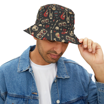 Rock 'n' Roll Bucket Hat - Vintage Music Festival Summer Cap - Picknmore