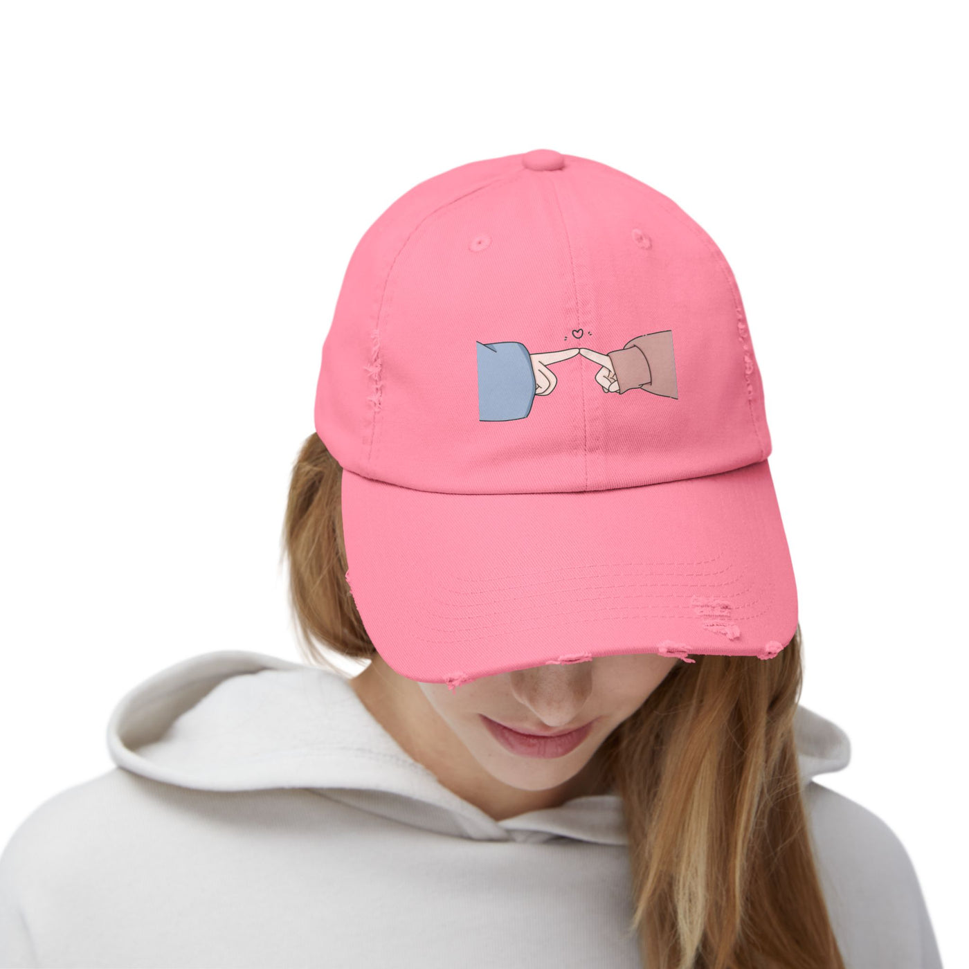 Playful Finger Pointing Hat - Fun Distressed Cap for Girls - Picknmore