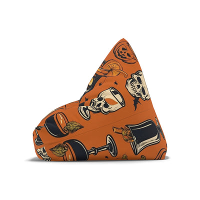 Halloween Pumpkin Skull Bean Bag Chair Cover – Spooky & Fun Home Decor - Picknmore