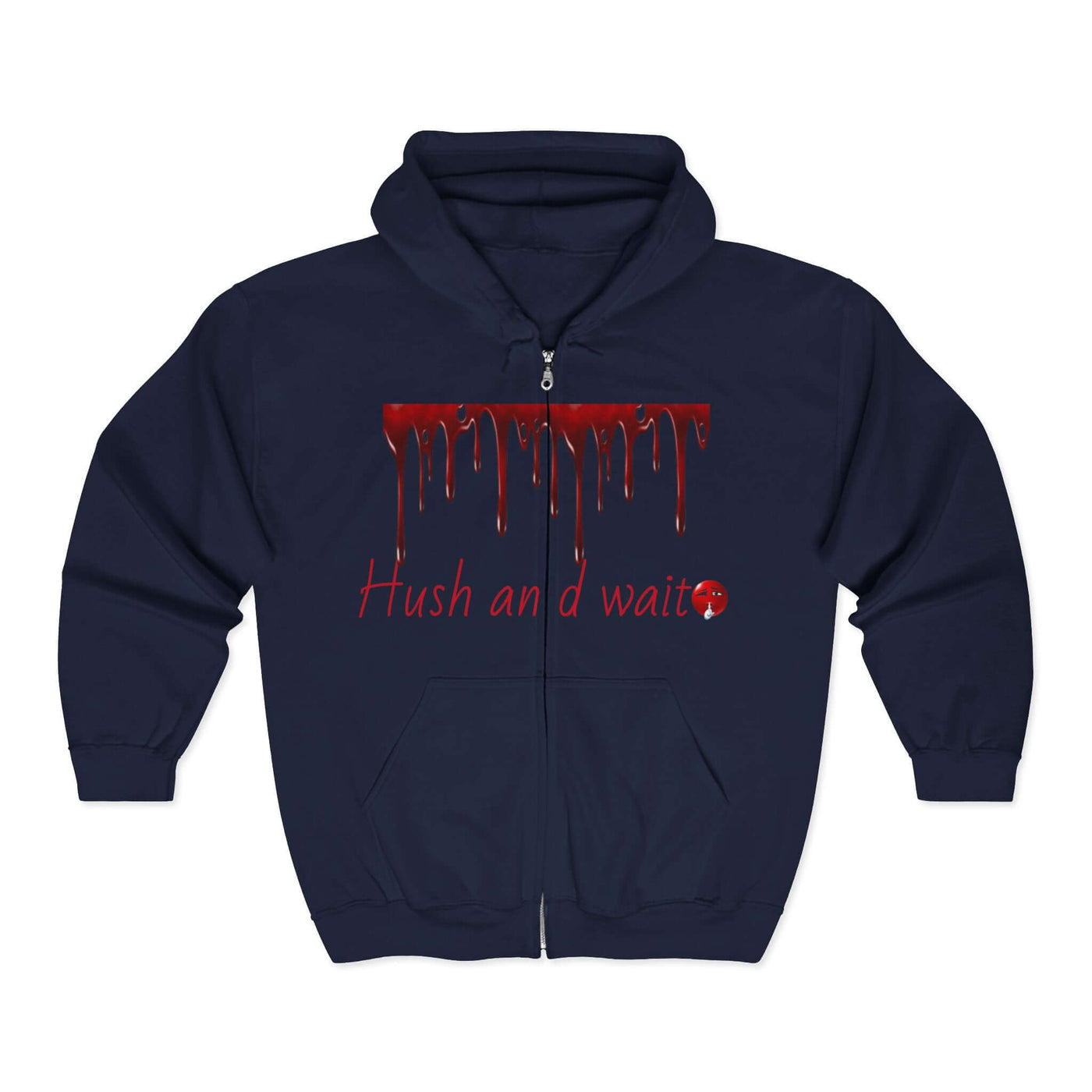 Grunge Horror Hoodie with Dripping Text –  Zip-Up Sweatshirt for Halloween & Streetwear - Picknmore