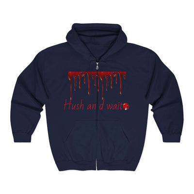 Grunge Horror Hoodie with Dripping Text –  Zip-Up Sweatshirt for Halloween & Streetwear - Picknmore