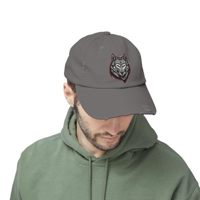 Wolf Graphic Distressed Cap - Outdoor Adventure Hat for Him - Picknmore