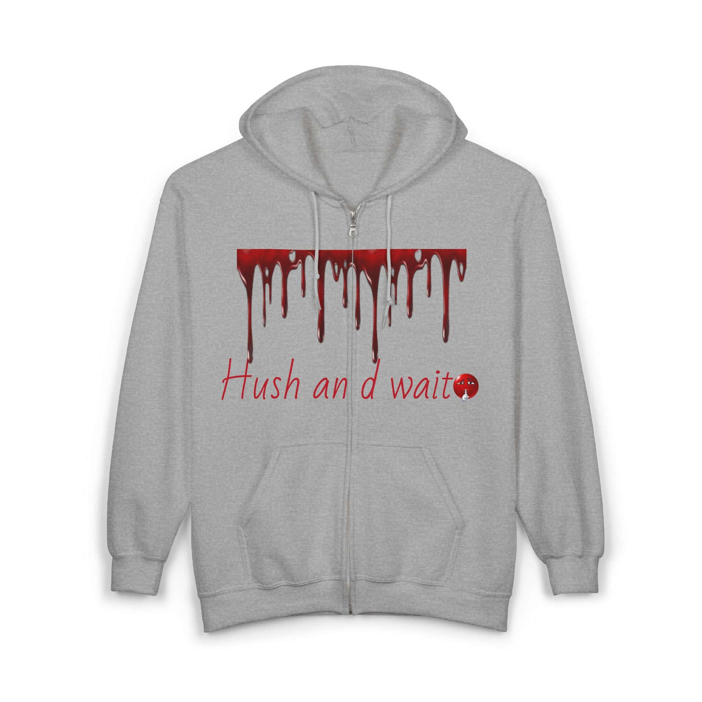 Grunge Horror Hoodie with Dripping Text –  Zip-Up Sweatshirt for Halloween & Streetwear - Picknmore