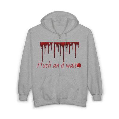 Grunge Horror Hoodie with Dripping Text –  Zip-Up Sweatshirt for Halloween & Streetwear - Picknmore