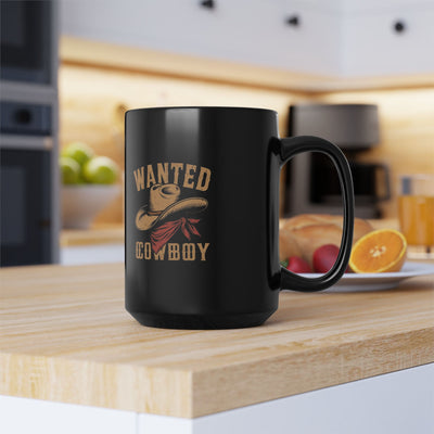 Cowboy Coffee Mug, Wanted Cowboy Design, Western Decor, Gift for Him, Rustic Homeware, Cowboy Lover Mug