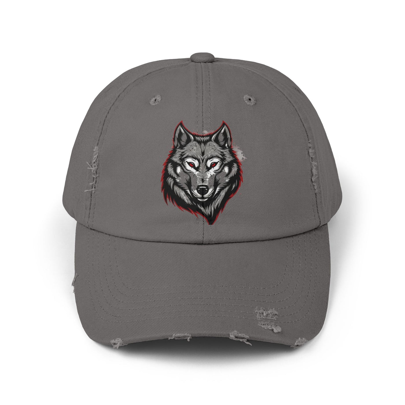 Wolf Graphic Distressed Cap - Outdoor Adventure Hat for Him - Picknmore