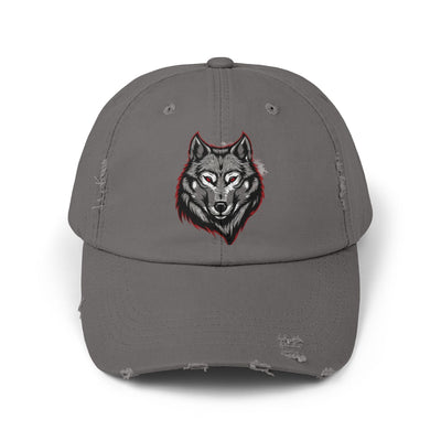 Wolf Graphic Distressed Cap - Outdoor Adventure Hat for Him - Picknmore