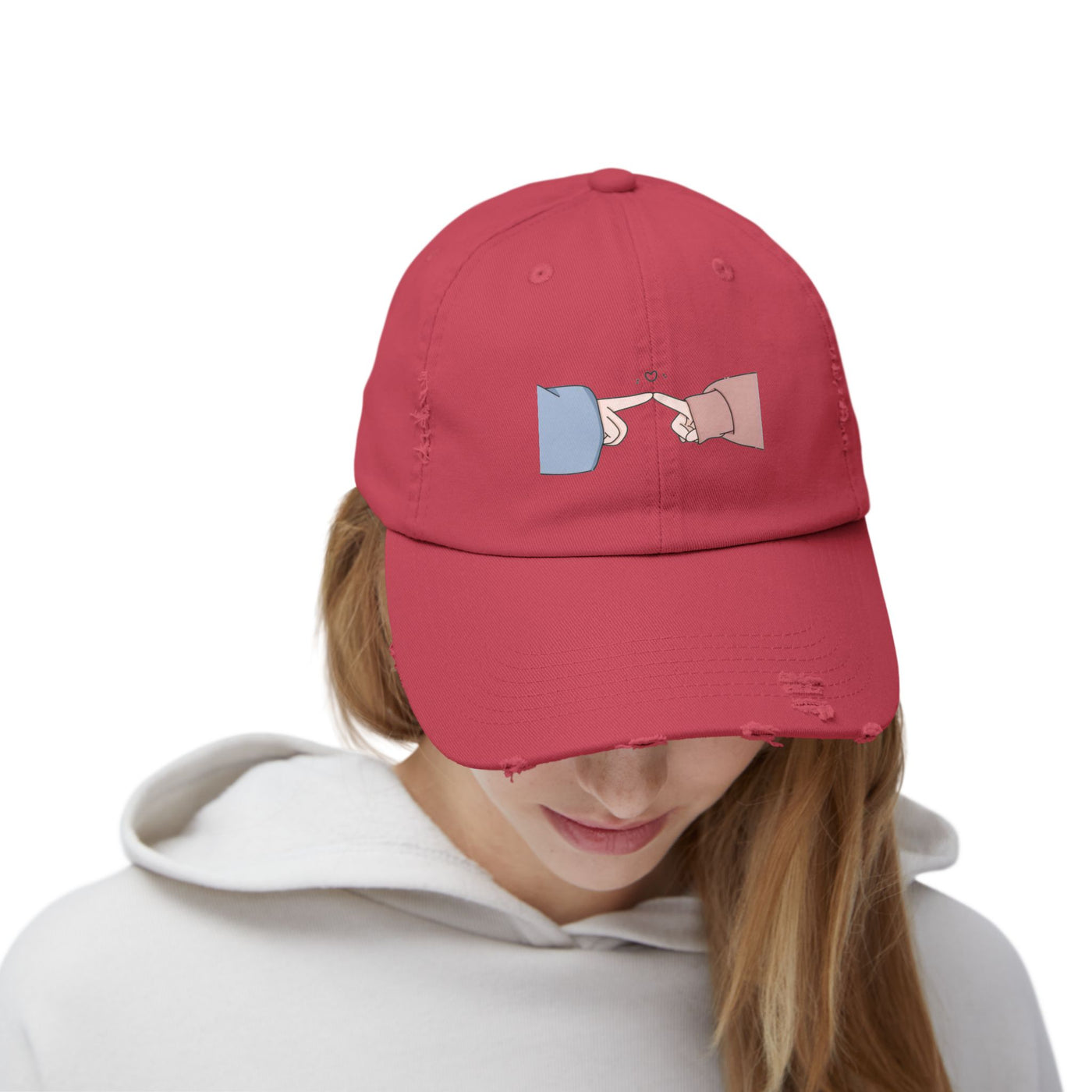Playful Finger Pointing Hat - Fun Distressed Cap for Girls - Picknmore