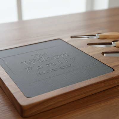 Personalized Charcuterie Board with Engraving, Elegant Cheese Plate for Gatherings, Custom Family Name Serving Tray, Wedding Gift