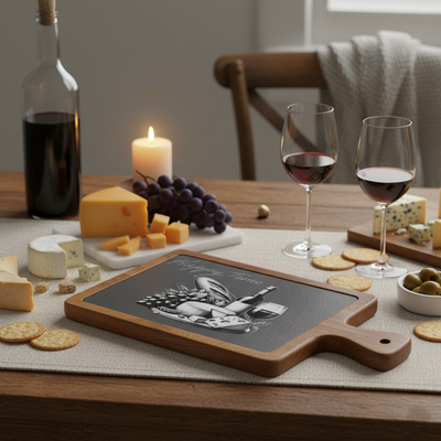 Personalized Charcuterie Board with Engraving, Elegant Cheese Plate for Gatherings, Custom Family Name Serving Tray, Wedding Gift