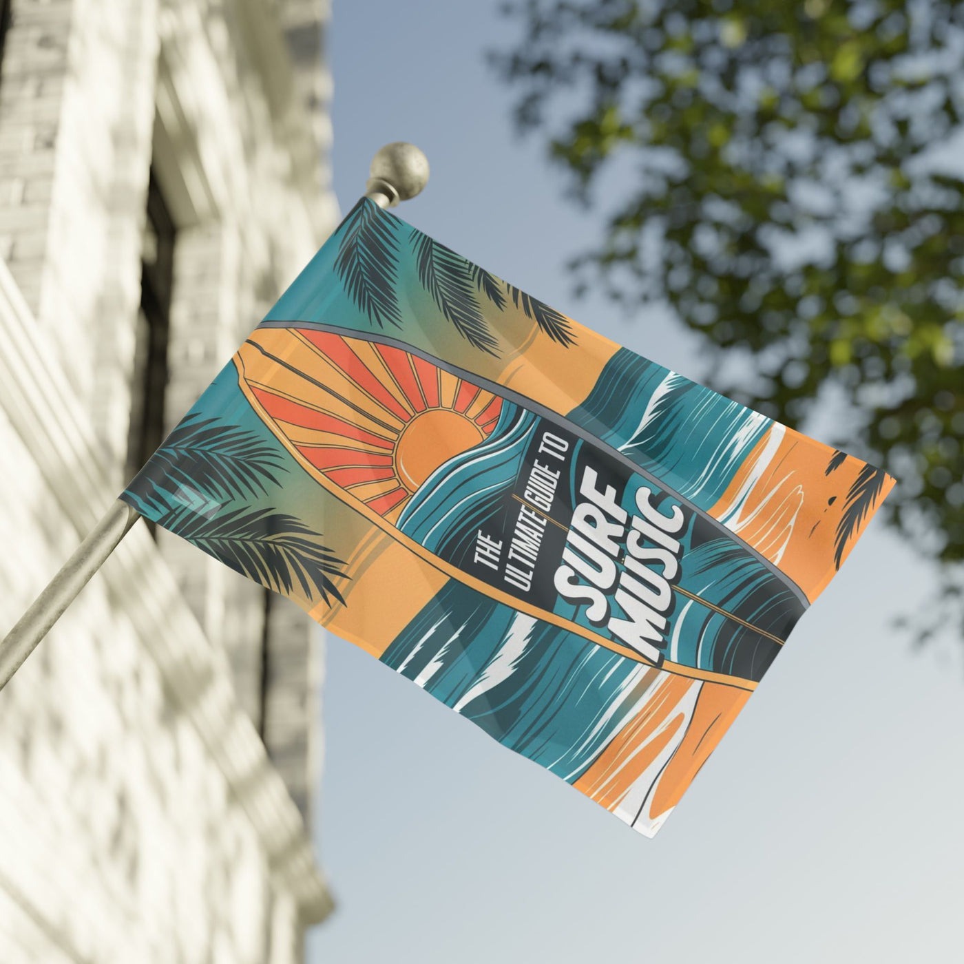 Surf Music Flag - Beach Decor Tropical Wall Art for Ocean Lovers - Picknmore