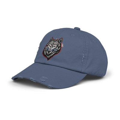 Wolf Graphic Distressed Cap - Outdoor Adventure Hat for Him - Picknmore