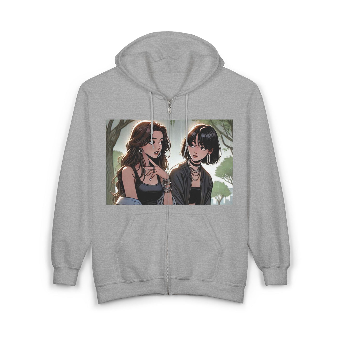 Trendy Graphic Zip-Up Hoodie - Women's Cozy Casual Fashion - Picknmore
